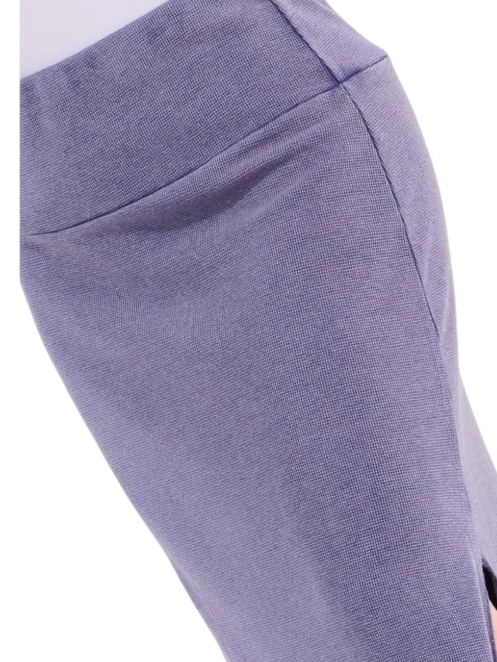 Plus Cotton Blend Stretch Maxi Skirt Side Slit in Gray